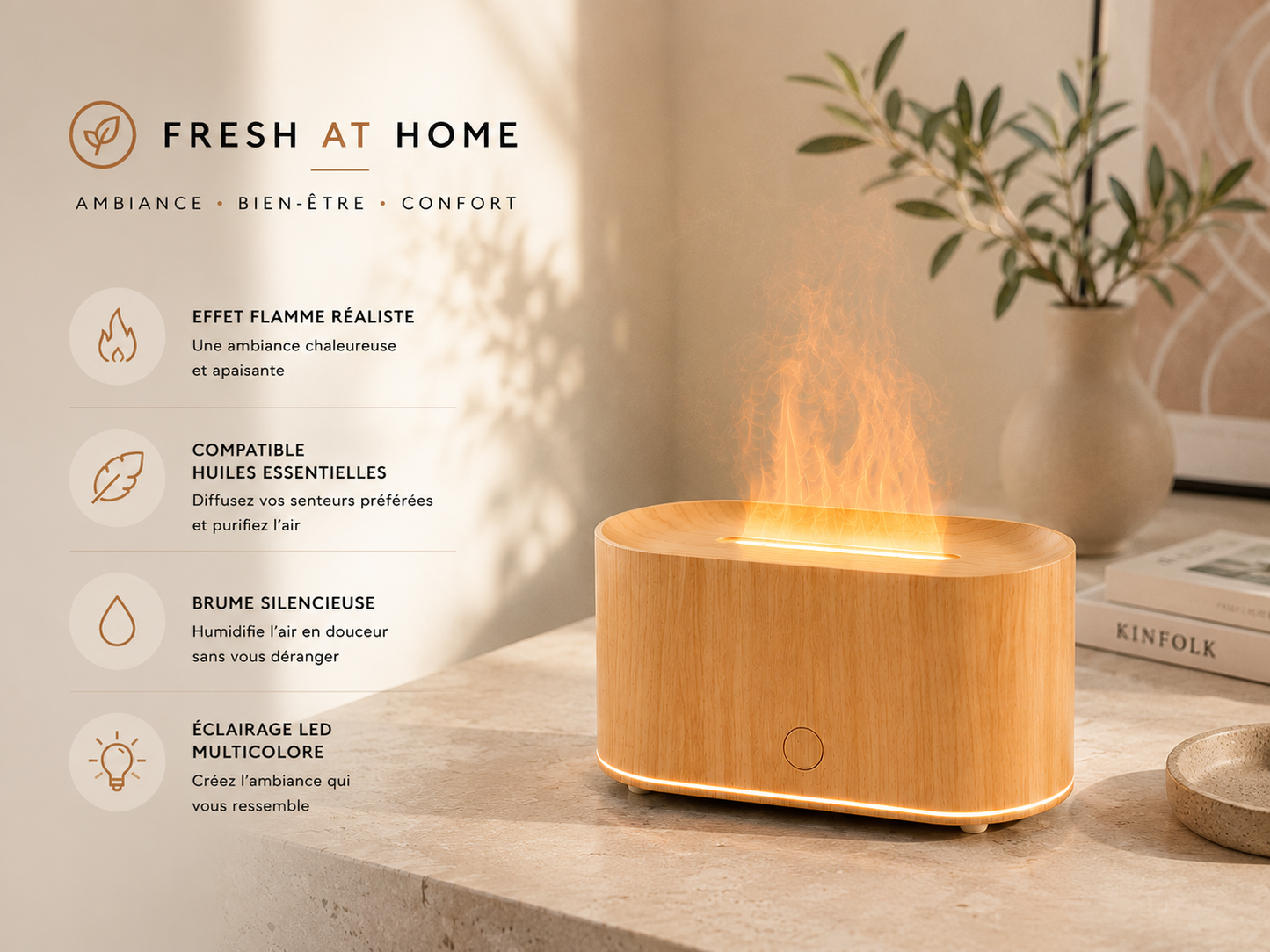 Flame Effect Diffuser – Cozy & Relaxing Ambiance